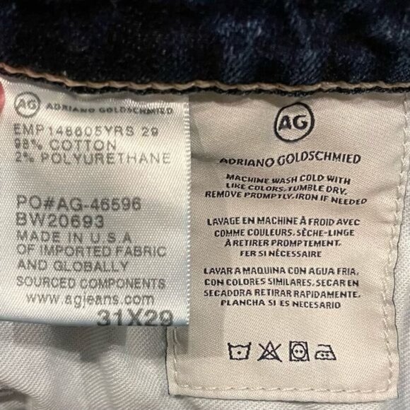 AG Adriano Goldschmied Women's Size 31x29 B-Type Straight Leg Dark Blue Denim J - Picture 5 of 12
